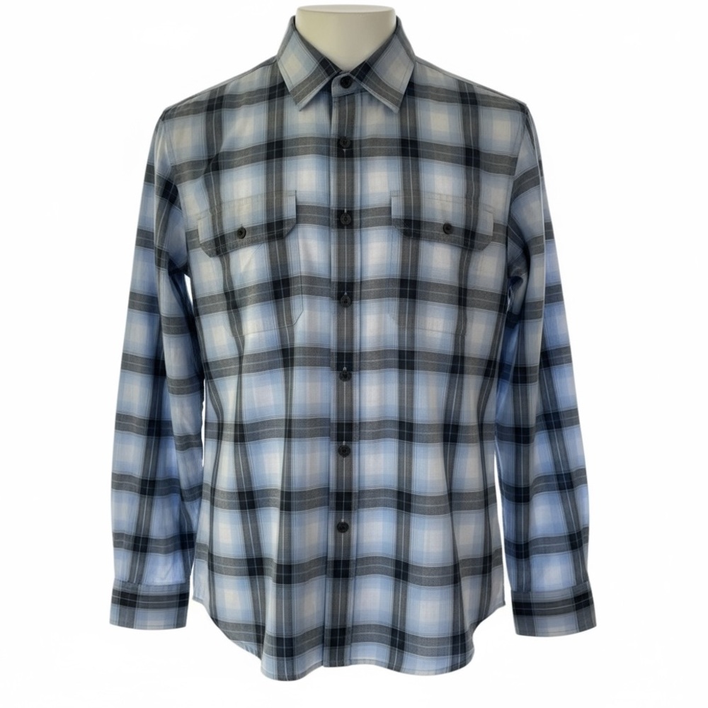 Michael Kors Men’s Medium Blue Plaid Button-Up Shirt